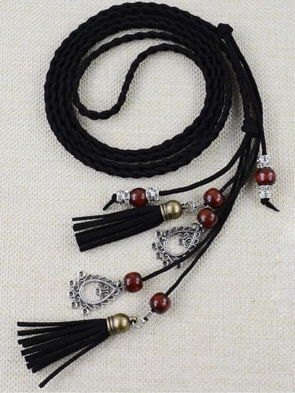 Boho Black Wrap belt S1444